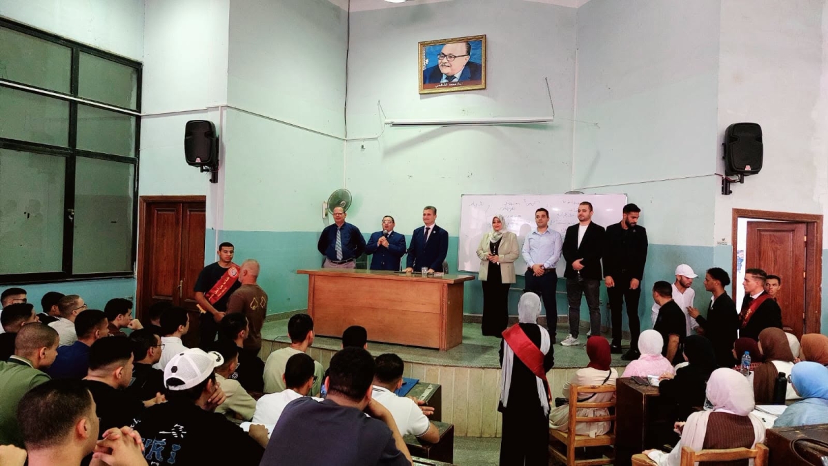 نائب رئيس جامعة بنها لشئون خدمة المجتمع وتنمية البيئة يتفقد سير العملية التعليمية بكليتي الحقوق وعلوم الرياضة